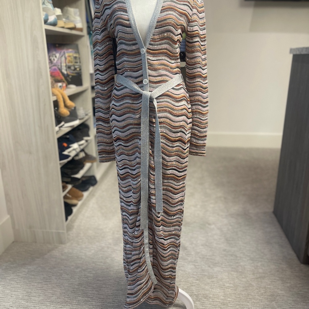 Missoni Striped Knit Long Cardigan Dress